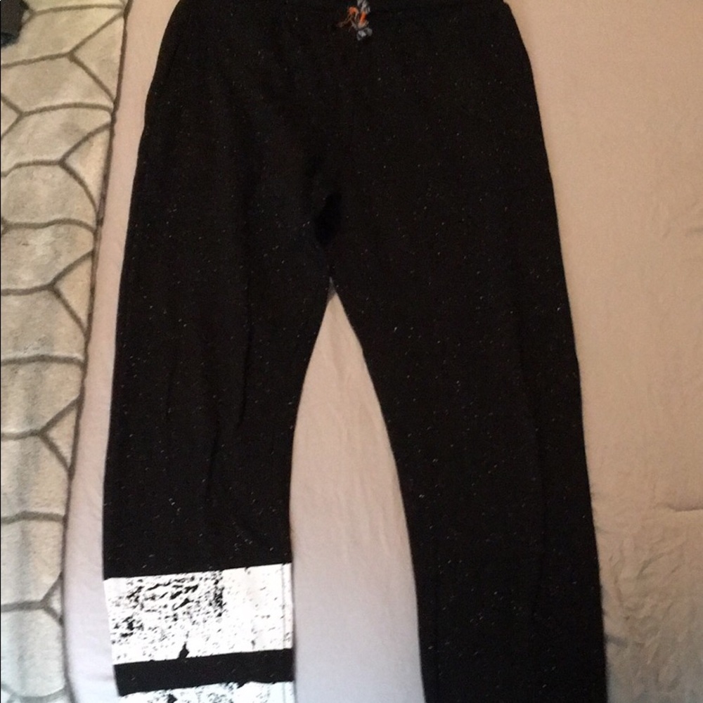 Black speckled joggers